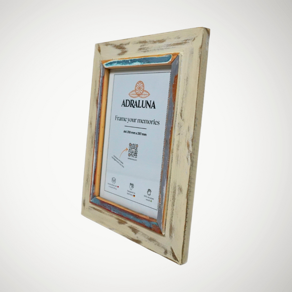 Bilderrahmen A4 (21x30 cm) – Vintage Design, Handgefertigt, Vollholz