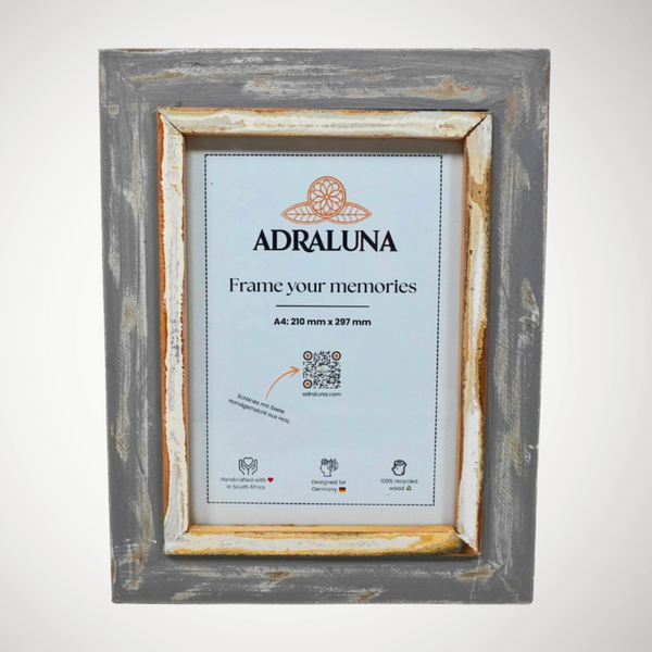 Bilderrahmen A4 (21x30 cm) – Vintage Design, Handgefertigt, Vollholz