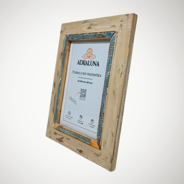 Bilderrahmen A4 (21x30 cm) – Vintage Design, Handgefertigt, Vollholz