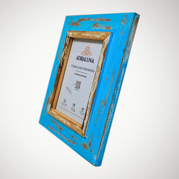 Bilderrahmen A5 (15x20 cm) –Vintage Design, Handgefertigt, Vollholz