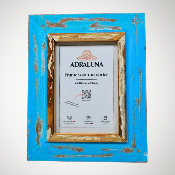 Bilderrahmen A5 (15x20 cm) –Vintage Design, Handgefertigt, Vollholz