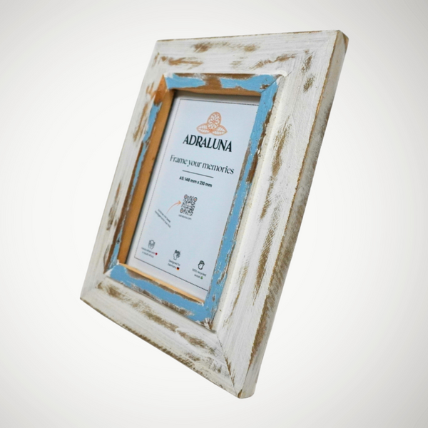 Bilderrahmen A5 (15x20 cm) –Vintage Design, Handgefertigt, Vollholz