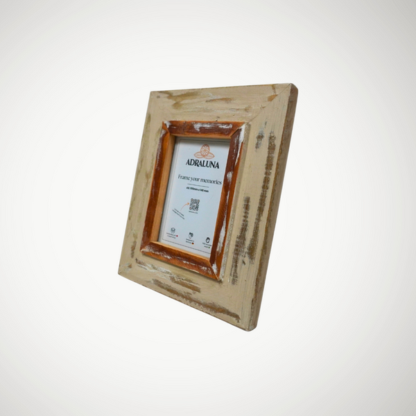 Bilderrahmen A6 (10x15 cm) – Vintage Design, Handgefertigt, Vollholz