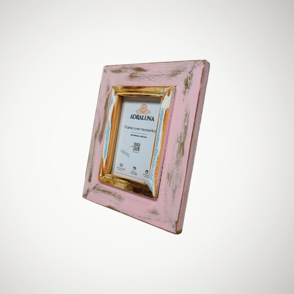 Bilderrahmen A6 (10x15 cm) – Vintage Design, Handgefertigt, Vollholz