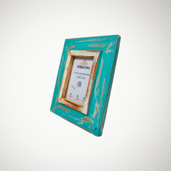 Bilderrahmen A6 (10x15 cm) – Vintage Design, Handgefertigt, Vollholz