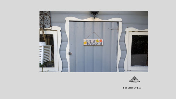 Holzschild "welcome", 30x10x1 cm