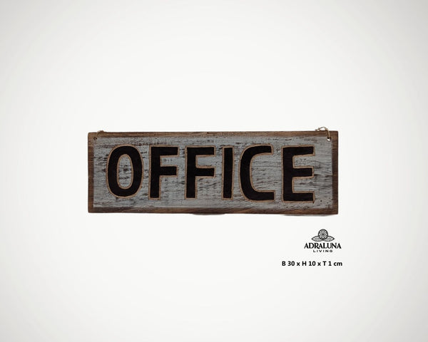 Holzschild "office", 30x10x1 cm