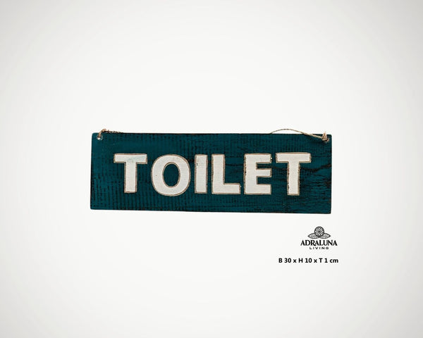 Holzschild "toilet", 30x10x1 cm