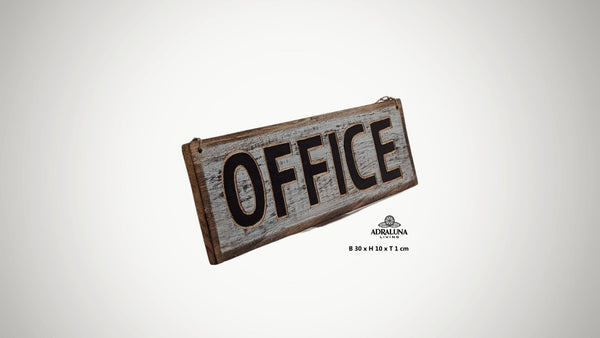 Holzschild "office", 30x10x1 cm