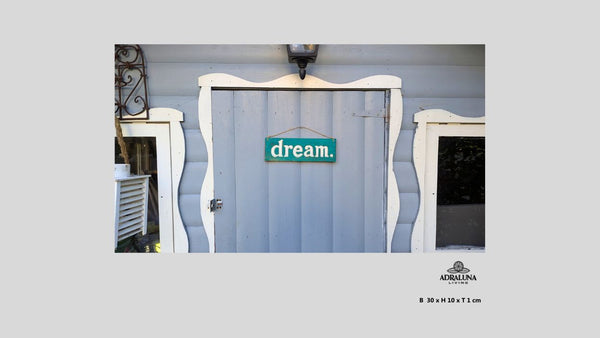 Holzschild "dream", 30x10x1 cm