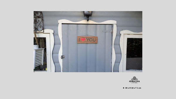 Holzschild "I love you", 30x10x1 cm
