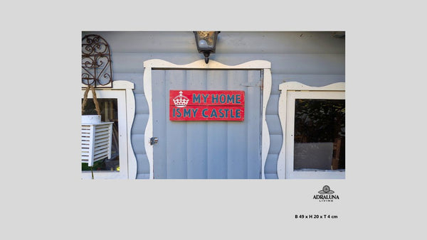 Holzschild "my home is my castle", 49x20x4 cm