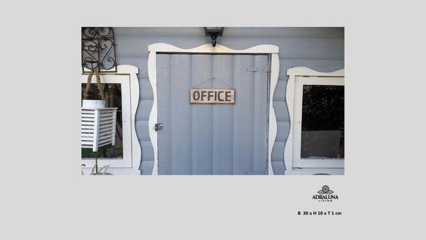 Holzschild "office", 30x10x1 cm