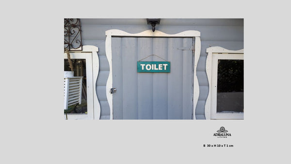 Holzschild "toilet", 30x10x1 cm