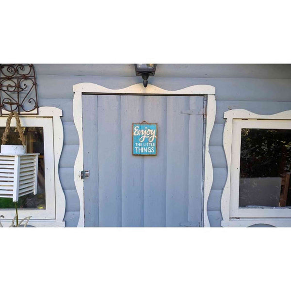 Holzschild "enjoy the little things", 14,5x19x2,5 cm