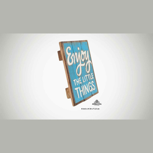 Holzschild "enjoy the little things", 14,5x19x2,5 cm