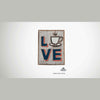 Holzschild "love", 14,5x19x2,5 cm