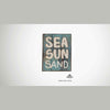 Holzschild "sea sun sand", 14,5x19x2,5 cm