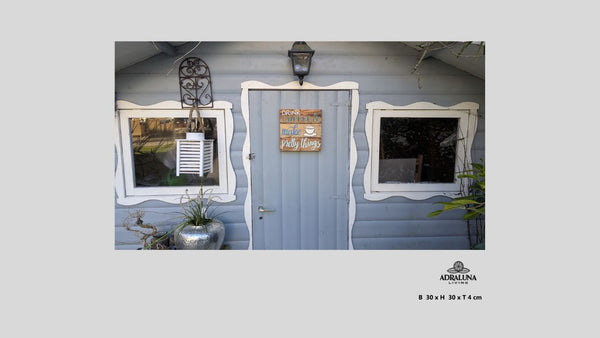 Holzschild "drink coffee & make pretty things", 30x30x4 cm