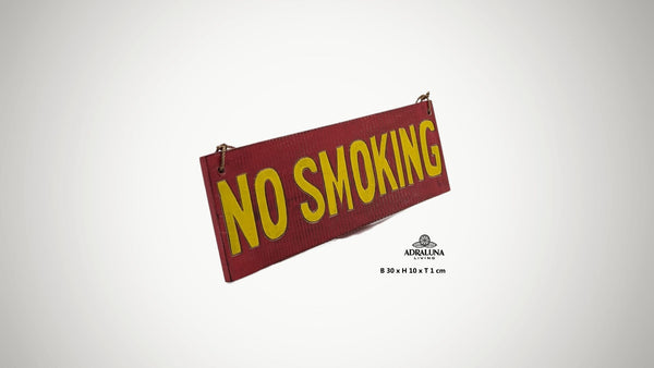 Holzschild mit Spruch "no smoking", handgefertigt und einzigartig, 30x10x1 cm
